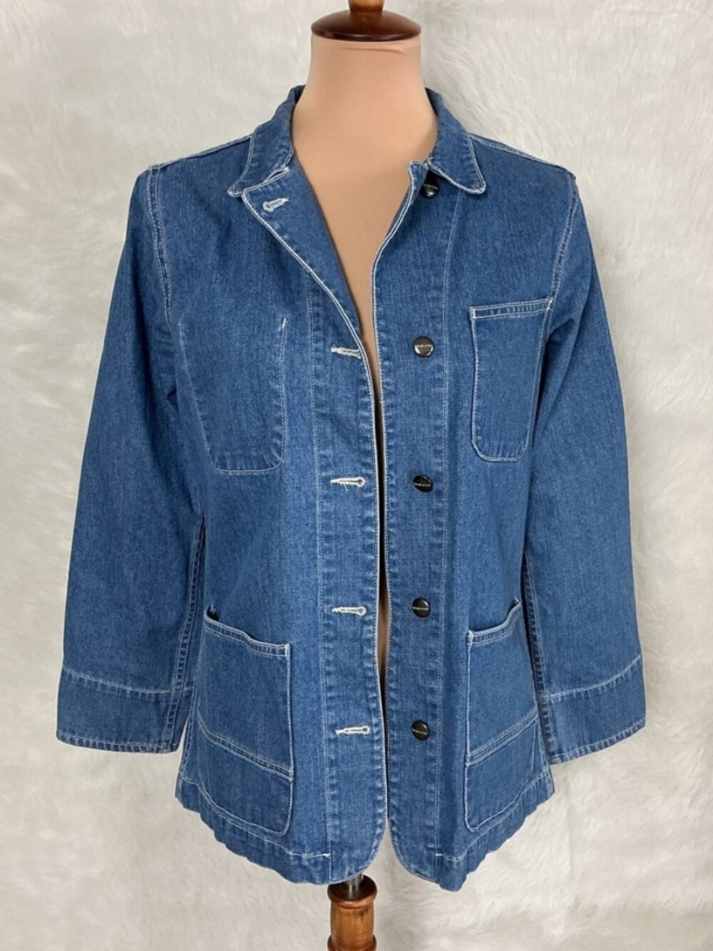 Taylor Stitch Women's Blue Denim Chore Utility Project Jacket XS